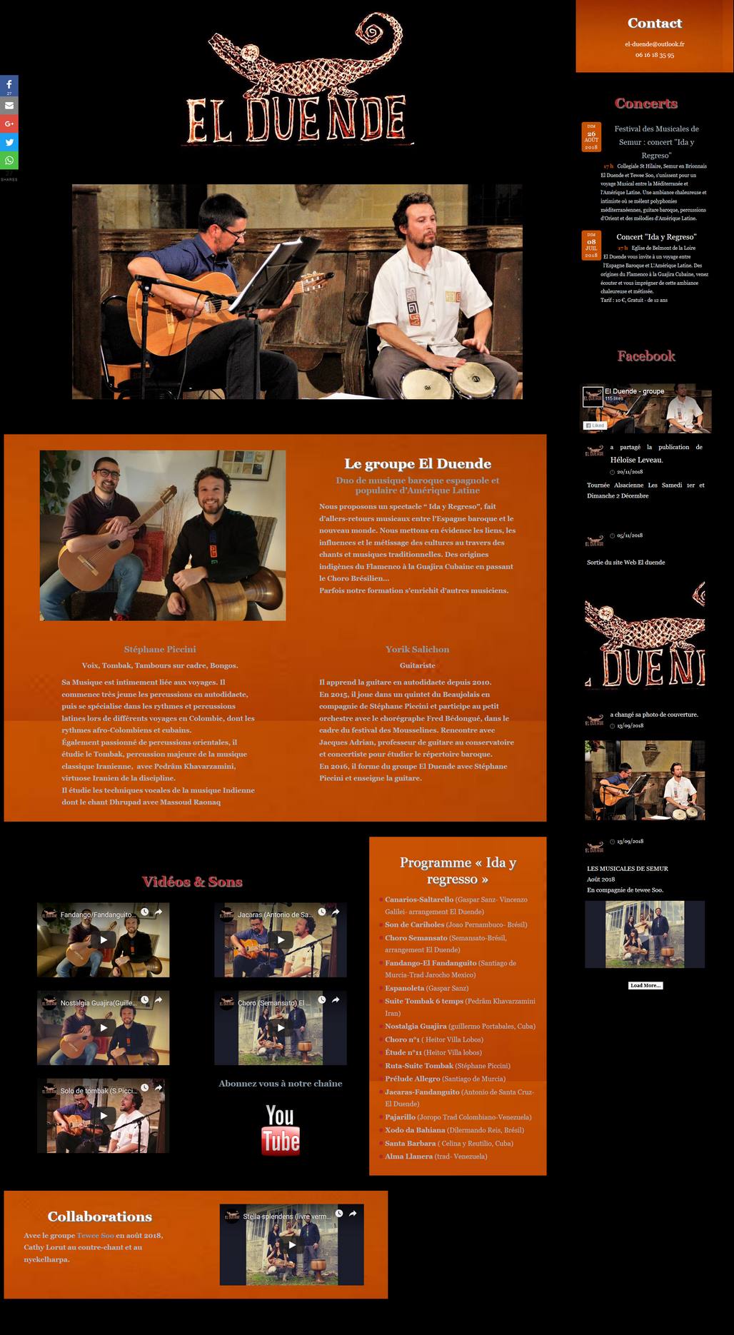 Site web musicien El Duende